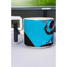 Zipzap Persona 3 Baskılı Seramik Lüks Kupa (1 Adet) T Şeklinde Özel Siyah Kulp Dalga Kulp V3T