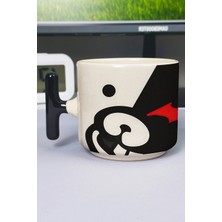 Zipzap Danganronpa Baskılı Seramik Lüks Kupa (1 Adet) T Şeklinde Özel Siyah Kulp Dalga Kulp V4T