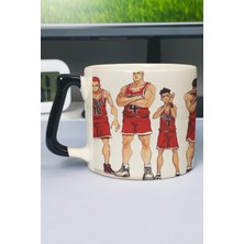 Zipzap Slam Dunk Anime Baskılı Seramik Lüks Kupa (1 Adet) Özel Siyah Kulp Dalga Kulp V4D