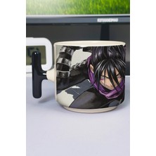 Zipzap One Punch Man Anime Baskılı Seramik Lüks Kupa (1 Adet) T Şeklinde Özel Siyah Kulp Dalga Kulp V4T