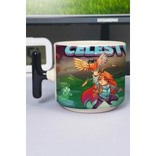 Zipzap Celeste Baskılı Seramik Lüks Kupa (1 Adet) T Şeklinde Özel Siyah Kulp Dalga Kulp V2T