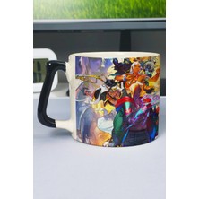 Zipzap Street Fighter Baskılı Seramik Lüks Kupa (1 Adet) Özel Siyah Kulp Dalga Kulp V3D