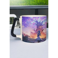 Zipzap Sousou No Frieren Anime Baskılı Seramik Lüks Kupa (1 Adet) Özel Siyah Kulp Dalga Kulp V3D