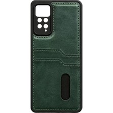 Vuralsin38 Newface Xiaomi Redmi Note 12 Pro 4g Kılıf Sara Kartvizitli Deri Kılıf - Koyu Yeşil