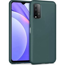 AKM Newface Xiaomi Redmi 9t Kılıf Nano Içi Kadife Silikon - Koyu Yeşil