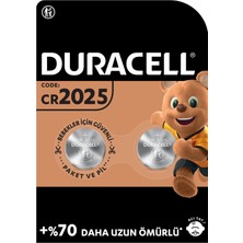 Duracell Özel 2025 Lityum Düğme Pil 3V (CR2025) 2’li Paket (5'li Paket)