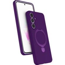 AKM Newface Samsung Galaxy S25 Fe Regal Magsafe Standlı Kapak - Derin Mor