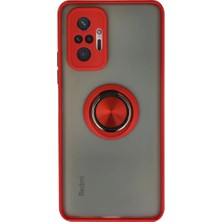 No 35 Concept Newface Xiaomi Redmi Note 10 Pro Kılıf Montreal Yüzüklü Silikon Kapak - Kırmızı