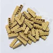 LEGO Duvar PARÇASI-15533 100 Adet (Tan-Brick, Modified 1 x 4 With Masonry Profile)