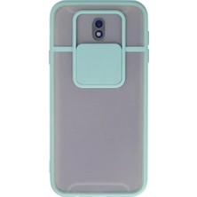 Mentra Online Samsung Galaxy J7 Pro / J730 Kılıf Palm Buzlu Kamera Sürgülü Silikon Darbeye Dayanıklı - Turkuaz