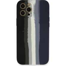 Mentra Online Apple iPhone 12 Pro Max Kılıf Ebruli Lansman Silikon Darbeye Dayanıklı - Siyah Lacivert