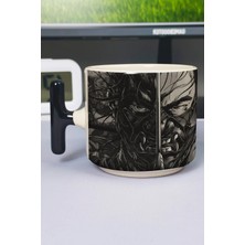 Zipzap Ghost Of Tsushima Baskılı Seramik Lüks Kupa (1 Adet) T Şeklinde Özel Siyah Kulp Dalga Kulp V4T