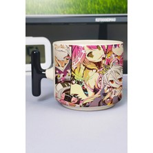 Zipzap No Game No Life Anime Baskılı Seramik Lüks Kupa (1 Adet) T Şeklinde Özel Siyah Kulp Dalga Kulp V2T