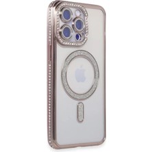 Beta Moda Hub Newface Apple iPhone 15 Pro Max Kılıf Joke Simli Magneticsafe Kılıf - Pembe