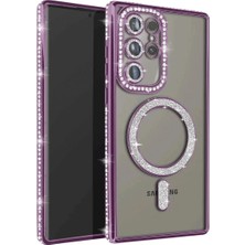Starlight Galaxy S23 Ultra Joke Simli Magneticsafe Kılıf - Derin Mor