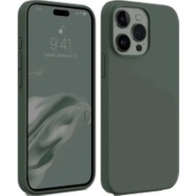 Mentra Online Apple Iphone 15 Pro Kılıf First Silikon - Koyu Yeşil