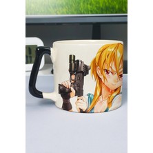 Zipzap Highschool Of The Dead Anime Baskılı Seramik Lüks Kupa (1 Adet) Özel Siyah Kulp Dalga Kulp V4D