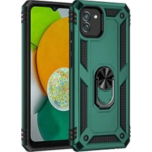 Mentra Online Samsung Galaxy A03 Kılıf Sofya Yüzüklü Silikon Kapak - Yeşil