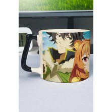 Zipzap The Rising Of The Shield Hero Anime Baskılı Seramik Lüks Kupa (1 Adet) Özel Siyah Kulp Dalga Kulp V3D