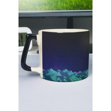 Zipzap Terraria Baskılı Seramik Lüks Kupa (1 Adet) Özel Siyah Kulp Dalga Kulp V4D
