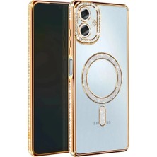 Pazarcan Galaxy A07 4g Joke Simli Magneticsafe Kılıf - Gold