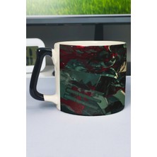 Zipzap Azur Lane Baskılı Seramik Lüks Kupa (1 Adet) Özel Siyah Kulp Dalga Kulp V1D
