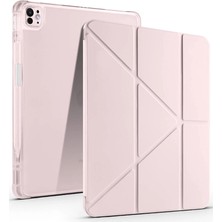 Zenviaa Apple Ipad Air 13 (2024) Kılıf Kalemlikli Mars Tablet Kılıfı - Rose Gold ZENVIAA365423