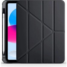 Zenviaa Apple Ipad 2022 10.9 (10.nesil) Kılıf Kalemlikli Mars Tablet Kılıfı - Siyah ZENVIAA365