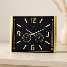 Zenviaa Barometreli Isı ve Nem Ölçer Kabartmalı Duvar Saati 41.5X32 cm ZENVIAA365423