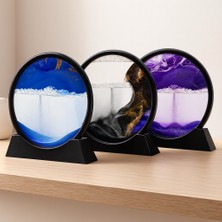 Zenviaa 25 cm Renkli Sulu Cam Kum Saati - Hareketli Ayna Model ZENVIAA365423