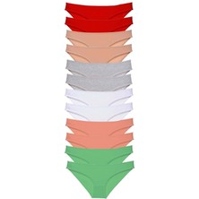 Ege Yeli 12 Adet Süper Eko Set Likralı Kadın Slip Külot Set 4