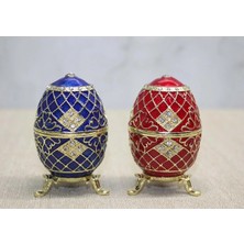 Store Sıvaroski Yumurta 8,5 cm Dekoratif Taşlı Yumurta Biblo Şık Masa Üstü Aksesuar