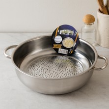 Zenviaa 30 cm Kulplu Basık Metal Süzgeç ZENVIAA365423