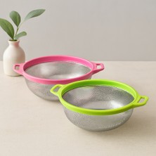 Zenviaa 24 cm Kulplu Metal Süzgeç - Çelik Sepet ZENVIAA365423