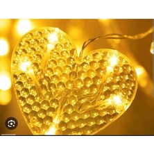Mentra Online Kalp Perde LED 3m 6 Sıra 12 Adet Kalp LED Işık Gün Işığı