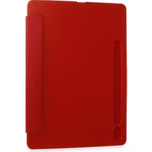Zenviaa Samsung Galaxy Tab A9 Plus Kılıf Kalemlikli Mars Tablet Kılıfı - Kırmızı ZENVIAA3654