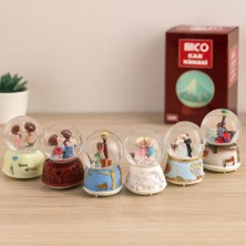 Zenviaa Kar Küresi Orta Boy 8 cm Işıklı Müzikli Pilli Cam ZENVIAA365423