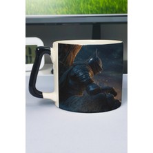 Zipzap Dark Souls Baskılı Seramik Lüks Kupa (1 Adet) Özel Siyah Kulp Dalga Kulp V5D
