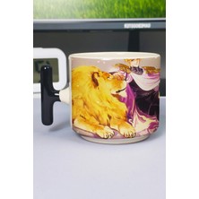 Zipzap Ginga Eiyuu Densetsu Anime Baskılı Seramik Lüks Kupa (1 Adet) T Şeklinde Özel Siyah Kulp Dalga Kulp V5T