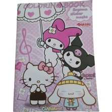 Sanrio Hello Kitty My Melody Kuromi Cinnamoroll Boyama Kitabı Sticker Maskeli Coloring Book
