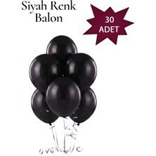 Lotus Party Pastel Siyah Renk Balon - Siyah Renk Balon 30 Adet
