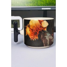 Zipzap Youjo Senki Anime Baskılı Seramik Lüks Kupa (1 Adet) T Şeklinde Özel Siyah Kulp Dalga Kulp V3T