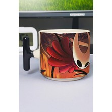 Zipzap Hollow Knight Silksong Baskılı Seramik Lüks Kupa (1 Adet) T Şeklinde Özel Siyah Kulp Dalga Kulp V4T