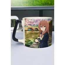 Zipzap Koe No Katachi Anime Baskılı Seramik Lüks Kupa (1 Adet) Özel Siyah Kulp Dalga Kulp V4D