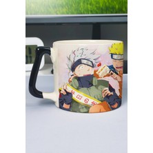 Zipzap Naruto Anime Baskılı Seramik Lüks Kupa (1 Adet) Özel Siyah Kulp Dalga Kulp V2D
