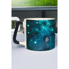 Zipzap Naruto Anime Baskılı Seramik Lüks Kupa (1 Adet) Özel Siyah Kulp Dalga Kulp V5D
