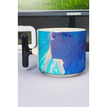 Zipzap Re Zero Anime Baskılı Seramik Lüks Kupa (1 Adet) T Şeklinde Özel Siyah Kulp Dalga Kulp V1T