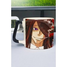 Zipzap Fire Force Anime Baskılı Seramik Lüks Kupa (1 Adet) Özel Siyah Kulp Dalga Kulp V3D