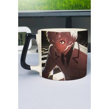 Zipzap Tokyo Ghoul Anime Baskılı Seramik Lüks Kupa (1 Adet) Özel Siyah Kulp Dalga Kulp V3D