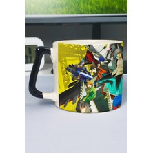 Zipzap Persona 4 Baskılı Seramik Lüks Kupa (1 Adet) Özel Siyah Kulp Dalga Kulp V1D